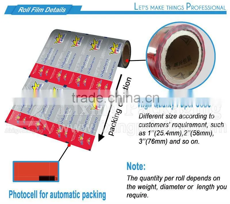 Laminated food grade packaging film