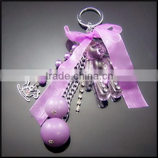 Newest style promotion high quality cartoon teddy bear top selling keychain