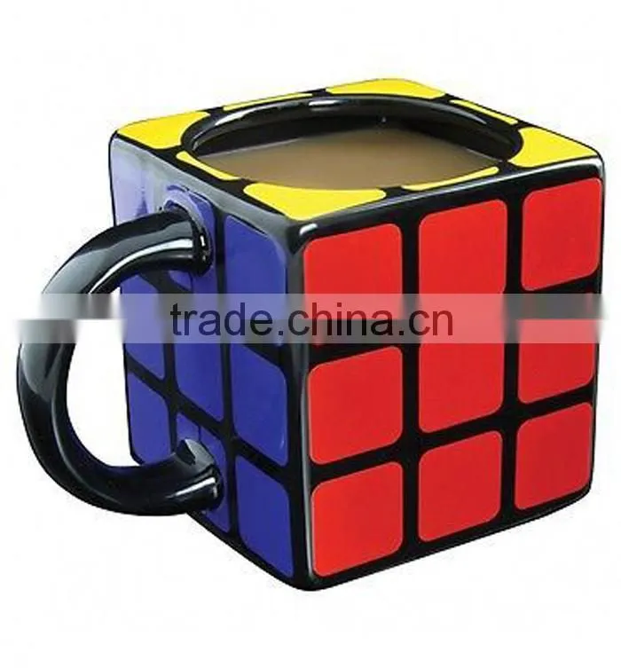 OEM ceramic rubik's cube 3D mug