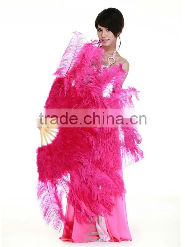 Belly Dance Costume Feather Fans, Performance Qstrich Feather Fan for Dancer (DJ1003)