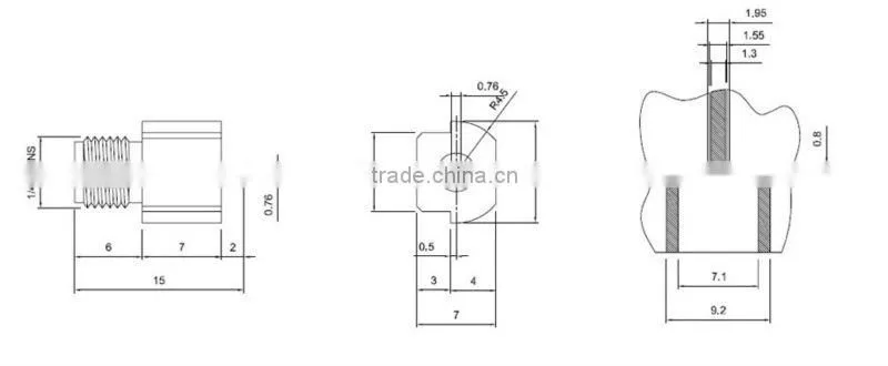 Straight jack edge mount sma connectors
