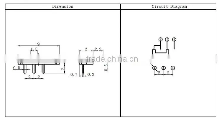 SS05 miniature slide switch 12v