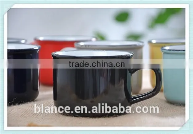 porclain/ceramic material enamel mug with enamel design in enamel style mug