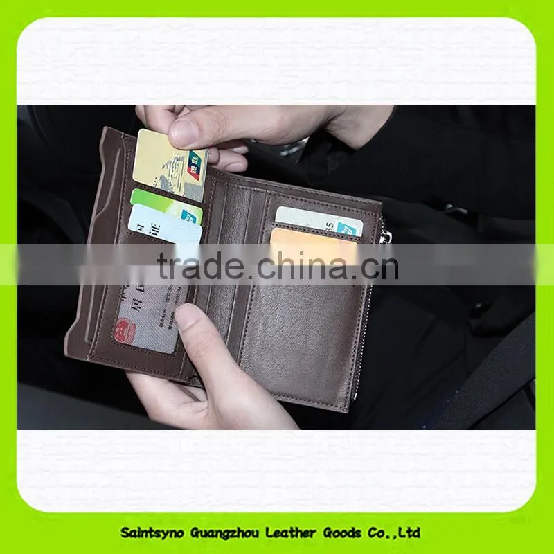 15642 Bifold genuine leather mens wallets RFID blocking leather wallet for men