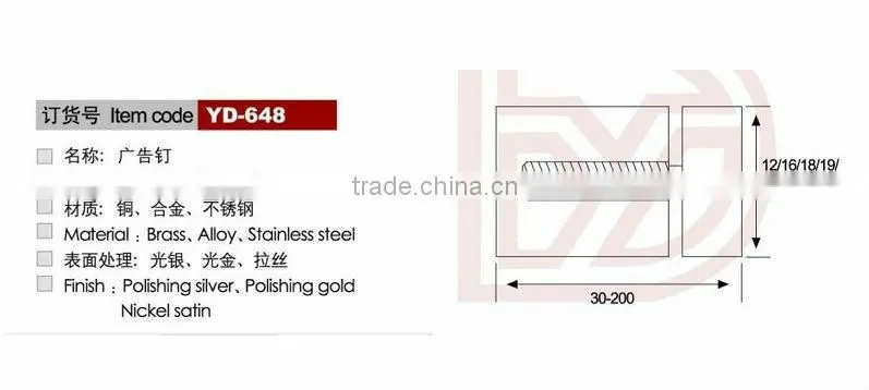 Stainless Steel/Brass/Alloy Hollow Advertising Nail Polish