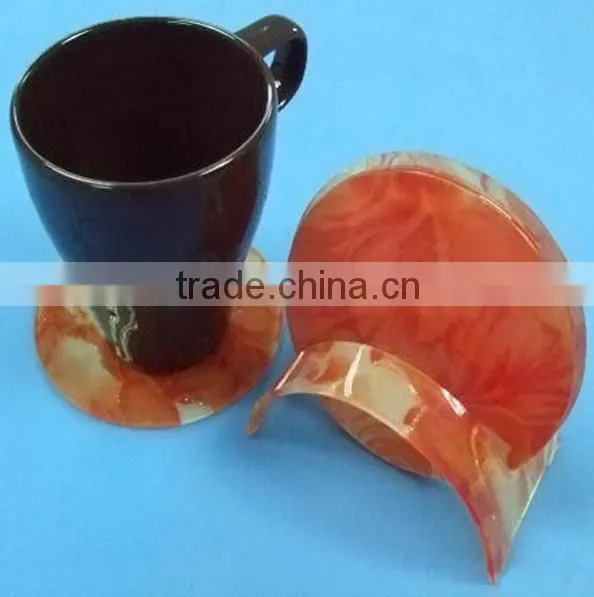 high quality elegant round color acrylic coaster manufacturer