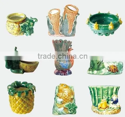 Chinese ceramic flower pot glazed flowerpot planter for garden ornamental decoration