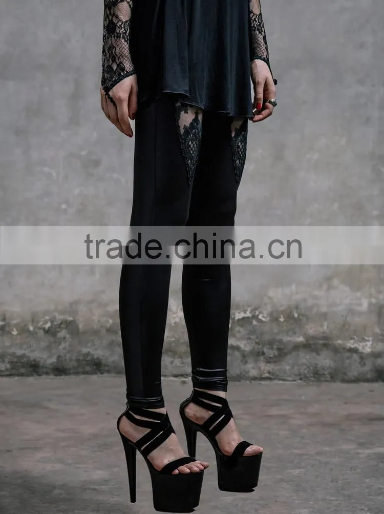 DEVIL FASHION 2015 latest gothic lace leggings PT011