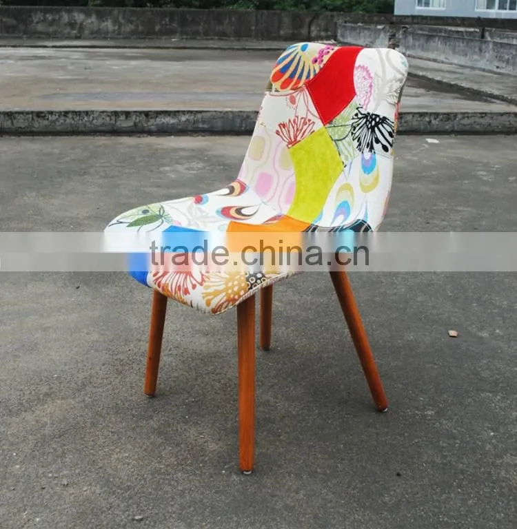Patchwork dining room chairs cheap with four wood legs