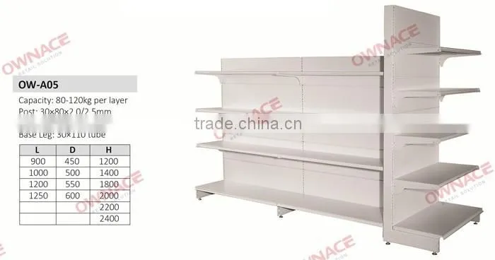 Shop Fittings Gondola Shelving Retail Display Shelf