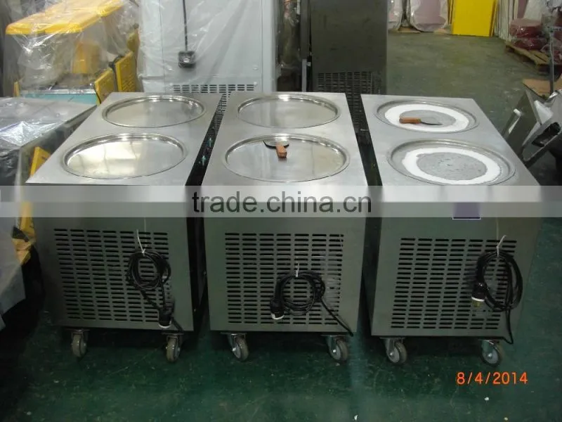 multifunctionalice cream frying pans stainless steel shell with refrigerant/gas/fluid