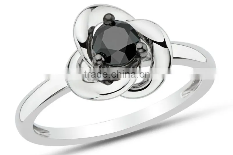 Mexican antique silver rings, flower onyx silver ring