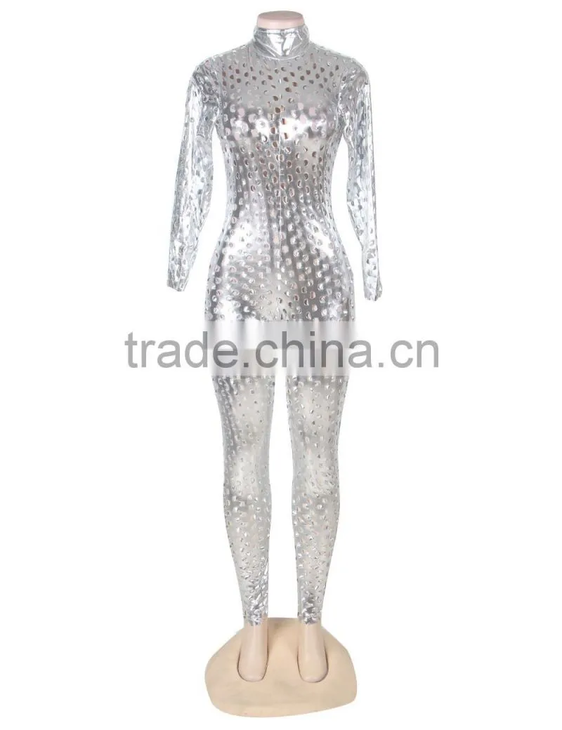 Top quality paypal accept 3 colors available full body sexy see through leather bodysuit