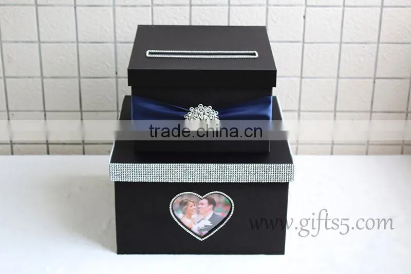 Elegant Black wedding gift box with photo frame