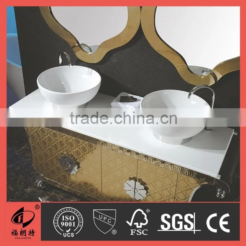 2016 New Design Double Sinks High quality stainless steel bathroom cabinet T-6623