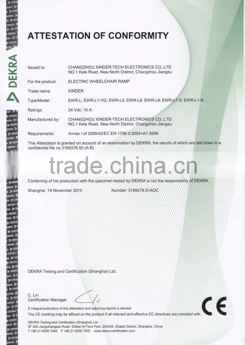 X-801-1 Wheelchair restraint system 3 point locking for the disabled