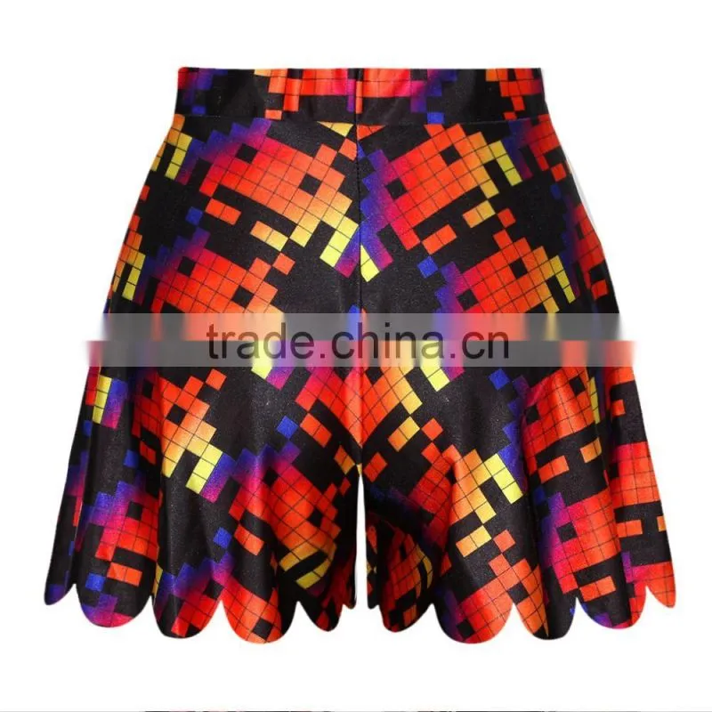 Plus Size Women Running Shorts Game Sublimation Pants N14-35