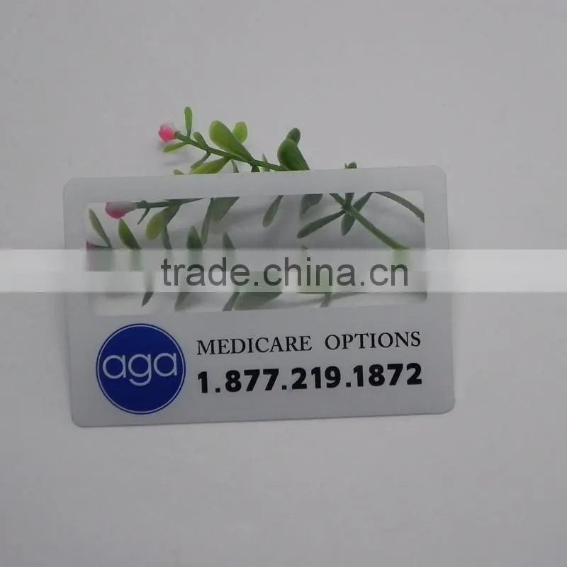 Plastic,pvc Material credit card size magnifier