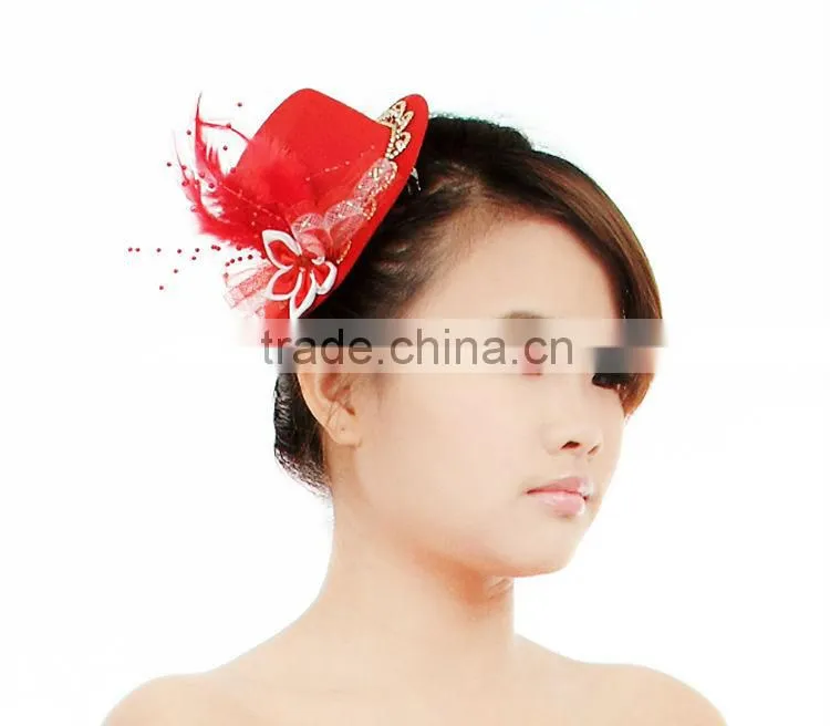 MYLOVE 2013 new design feather fascinator with flower women party accessory MLXM025