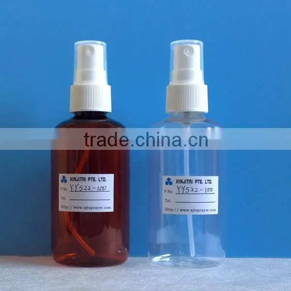 100ml Plastic PET Spay Bottle, Boston Shape, with fine mist sprayer