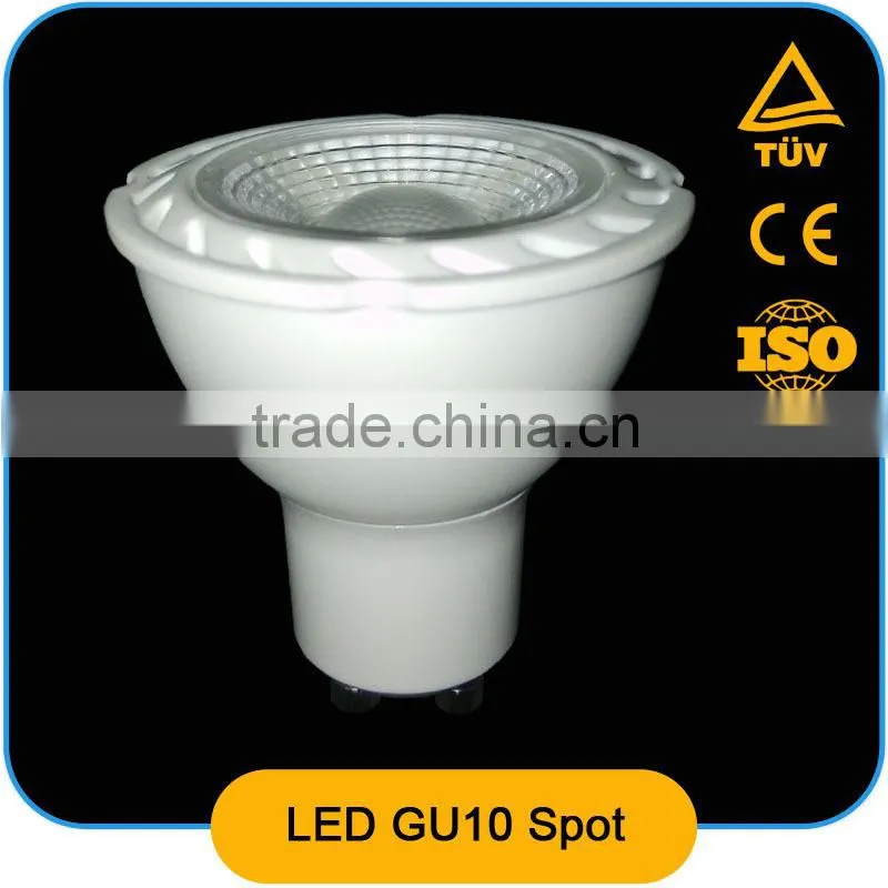 2015 new COB led spot light gu10 5W 7W,IC driver,CE ROHS,ERP,AL+PBT,80LM/W,led spot light ,gu10 led,led spot
