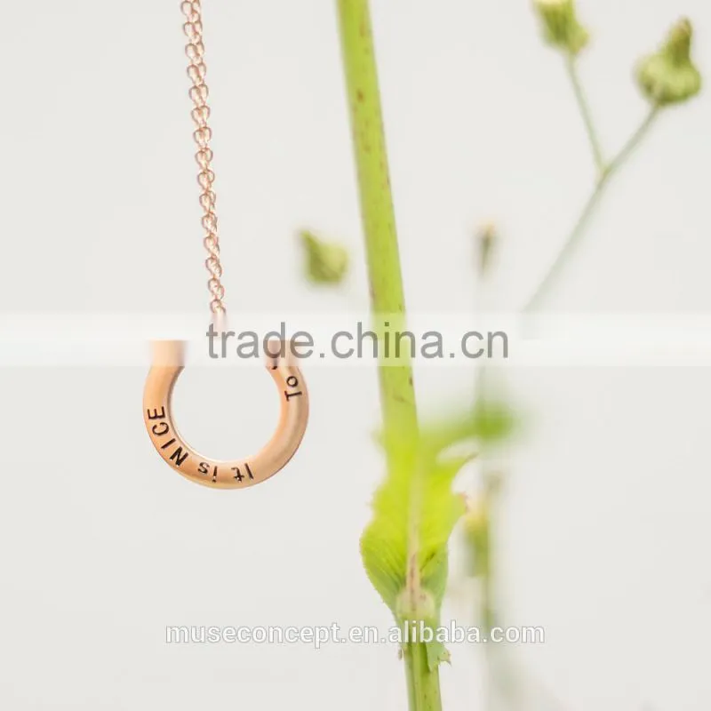China Jewelry Wholesale Stainless Steel Engraved Circle Charm
