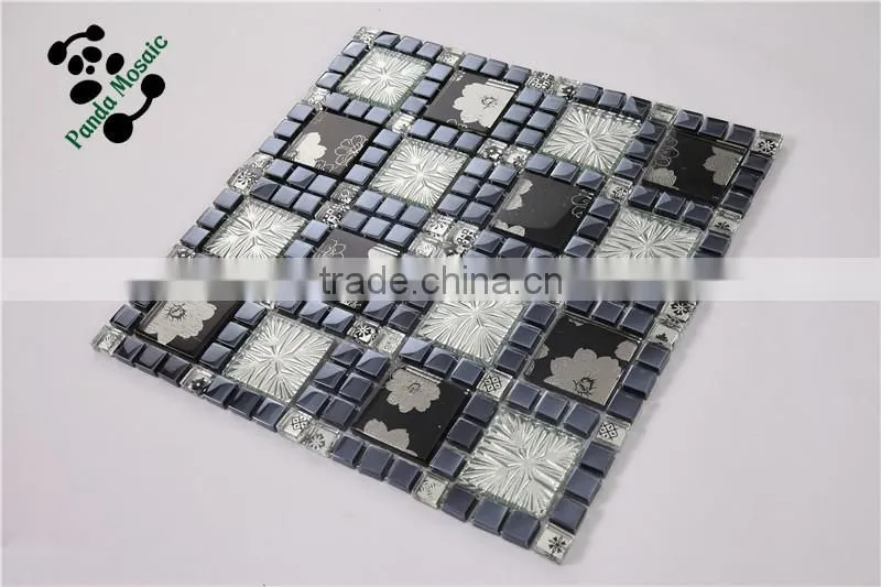 SMP26 Small and big square mosaic crystal glass mosaic tiles interior wall decoration mosaic