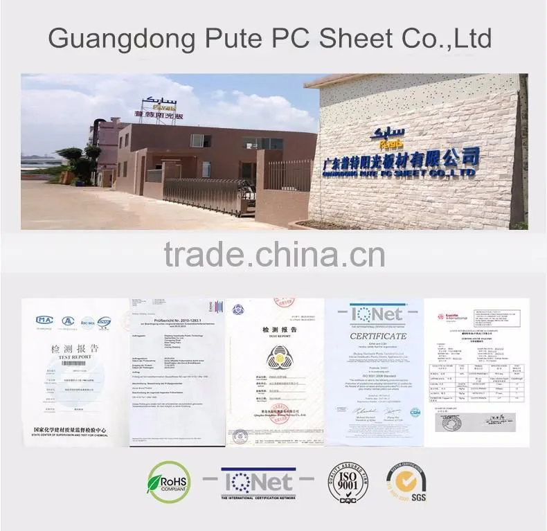 Hollow polycarbonate plastic garage roof