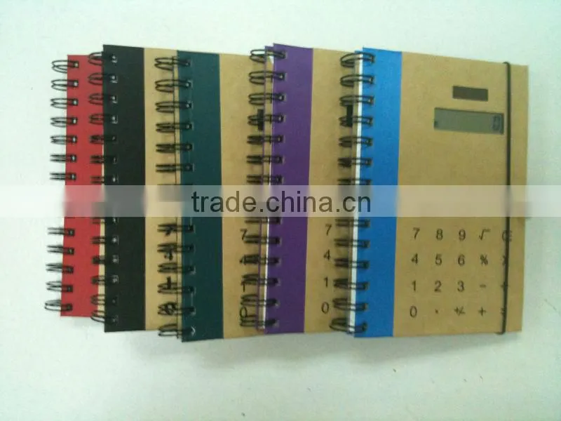 blue new designed loose-leaf notebook with 8 digits calculator
