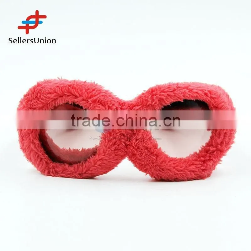 2017 hottest sale No.1 Yiwu export commission agent Popular red short plush sunglasses