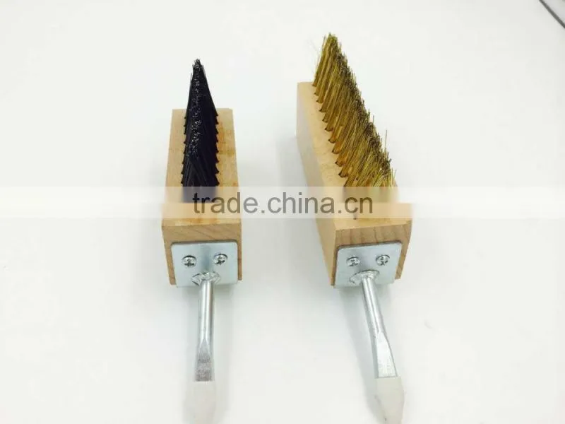 Block paving scraper weed wire brush with 0.8m long handle