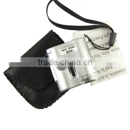 2014 New 60X Jeweller Mini LED Magnifier Pocket Loupe Microscope