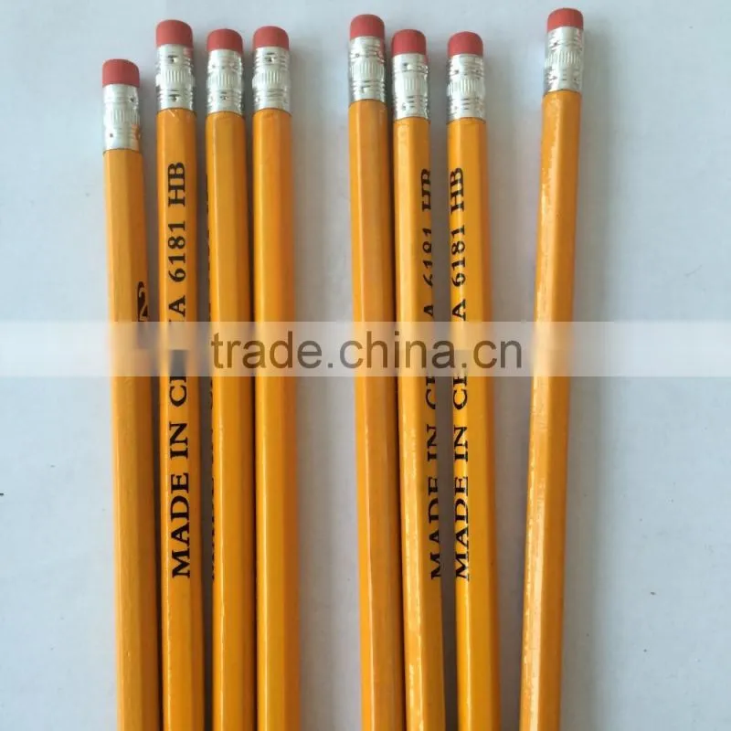 Custom wholesale cheap pencils eraser wooden standard pencils