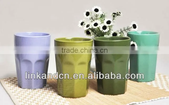 beautiful and solid stackable ceramic coffee mug without handle