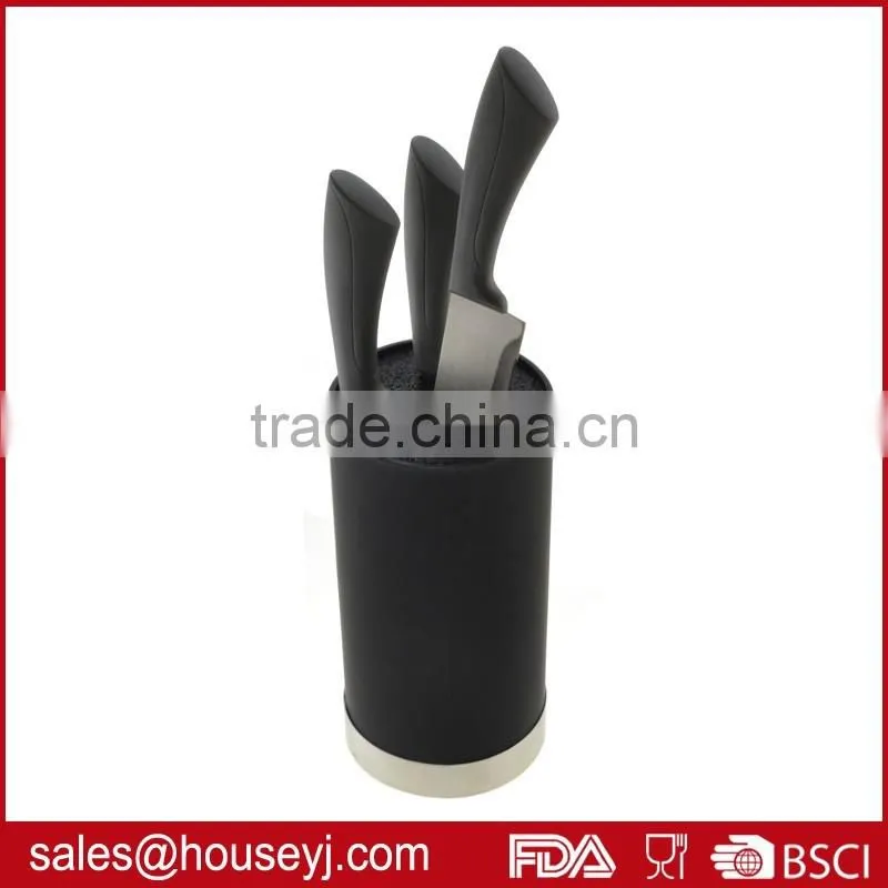 Hot sell universal knife block with s/s ring bottom new messer knife block knife holder plastic knife rack