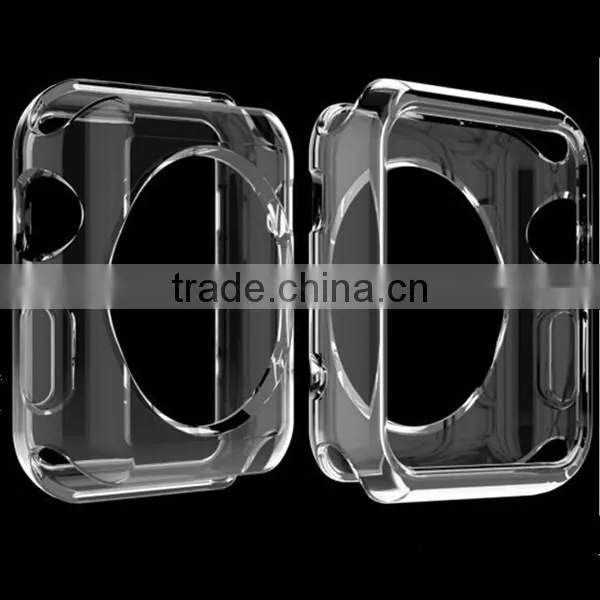 New Arrival 2015 Eco-friendly Crystal Clear Plastic Protective Case for iWatch 38mm and 42mm