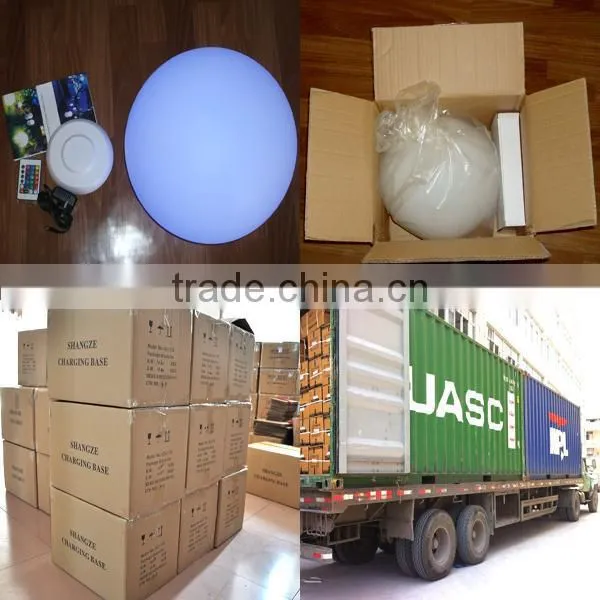multi color outdoor floating led sphere with charger remote color change