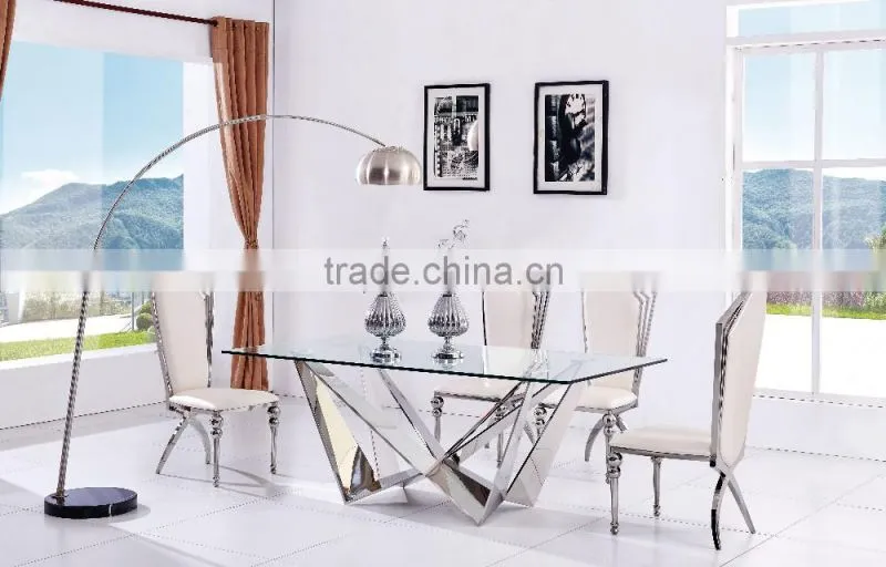 2017 most popular big size long rectangular dining table and chairs