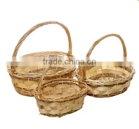 willow material cheap wooden wicker fruit basket