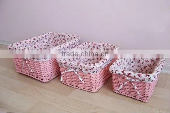 white christmas gingham liner wicker empty gift basket