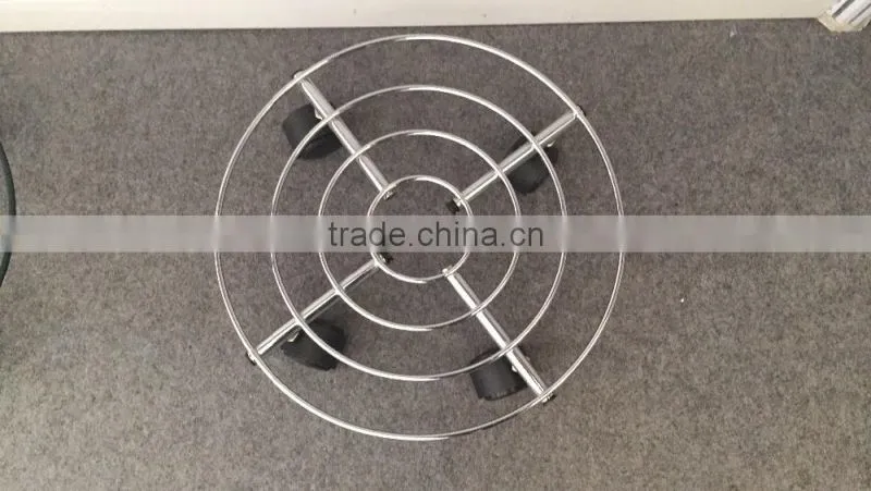 indoor removable metal wire flower shelf with 4 wheels /garden display shelf