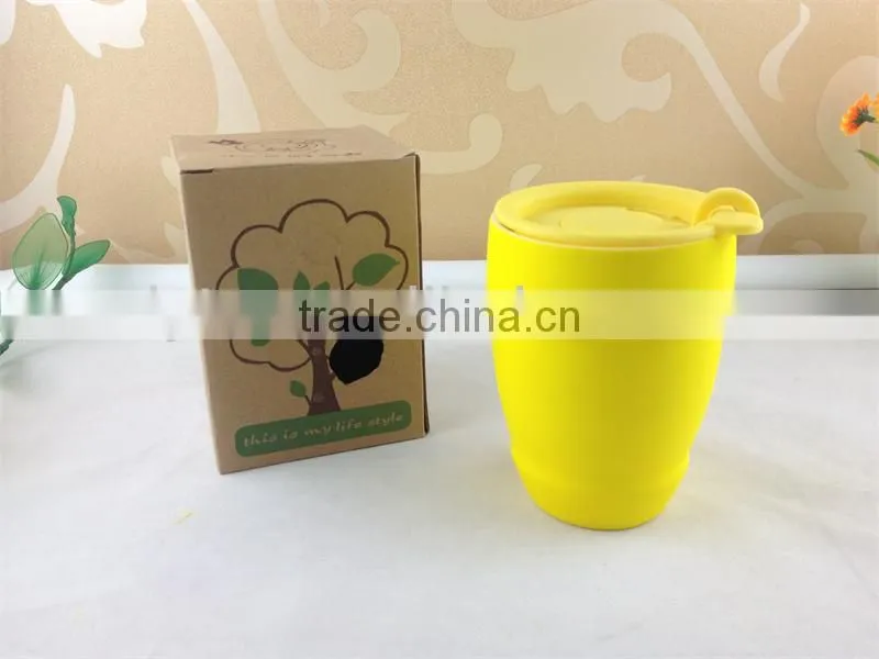 ceramic coffee cup with plastic lid