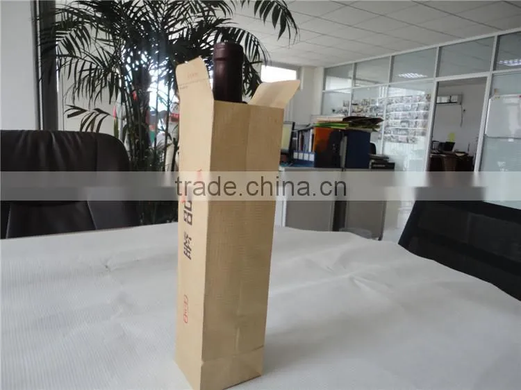 2016 world modern kraft thread paper wine bottle paper bags with or without handles