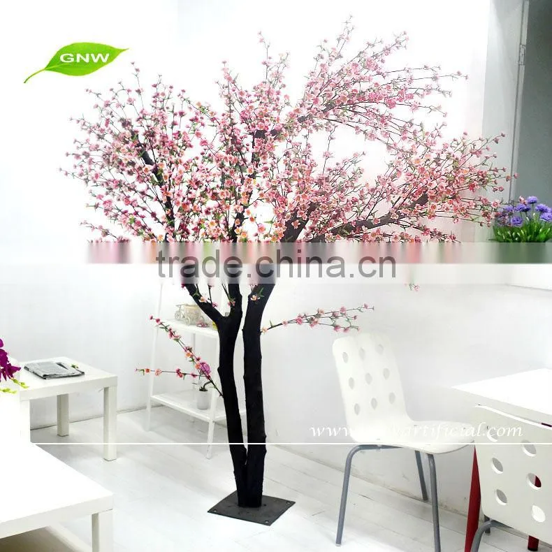 BLS057 GNW artificial plants pink plastic flower cherry blossom Customized size for Christmas or Wedding decorating