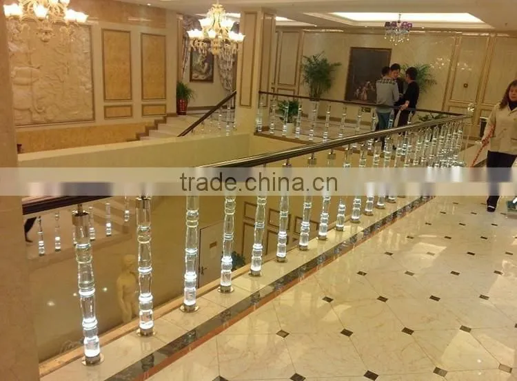 Jingyage custom modern new designs crystal stair balusters home stair decoration railing crystal balustrade modern spiral stair