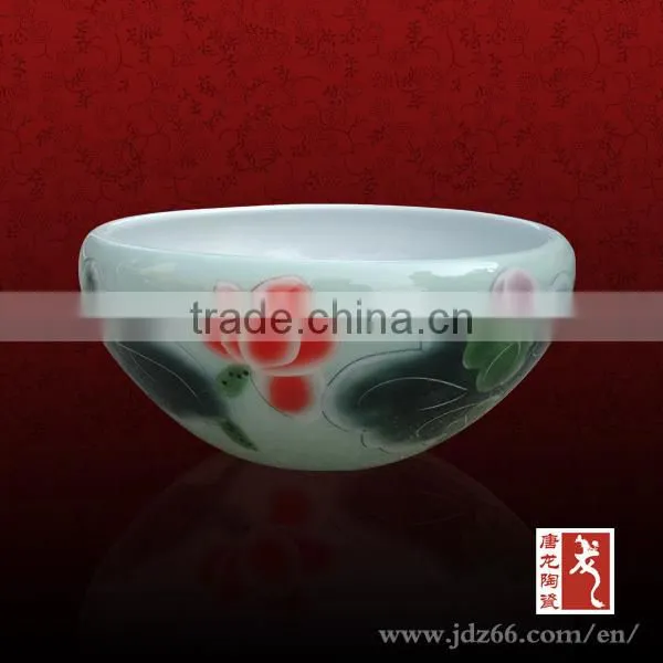 Fine yellow color porcelain fruit basket made in Jingdezhen