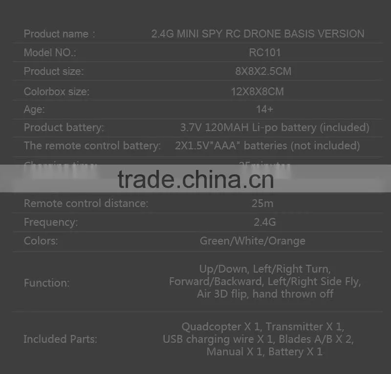 MINI 2.4G 4CH remote control Nano Quadcopter with 6-axis gyroscope