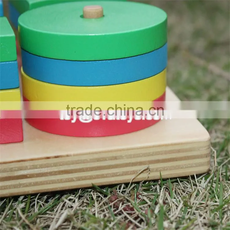 Hot sale preschool geometry shape sort toys wooden baby blocks W13D107