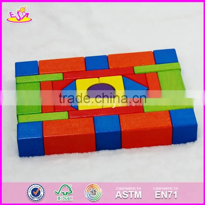 2017 New design 29 pieces educational building blocks wooden toys for kids W13A106