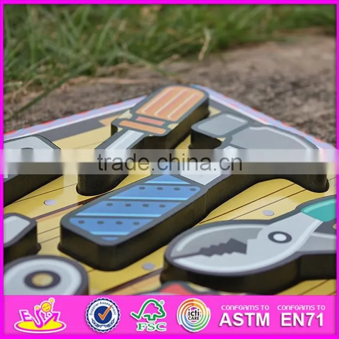 2016 new design educational identify toy wooden shape puzzles for toddlers W14D016